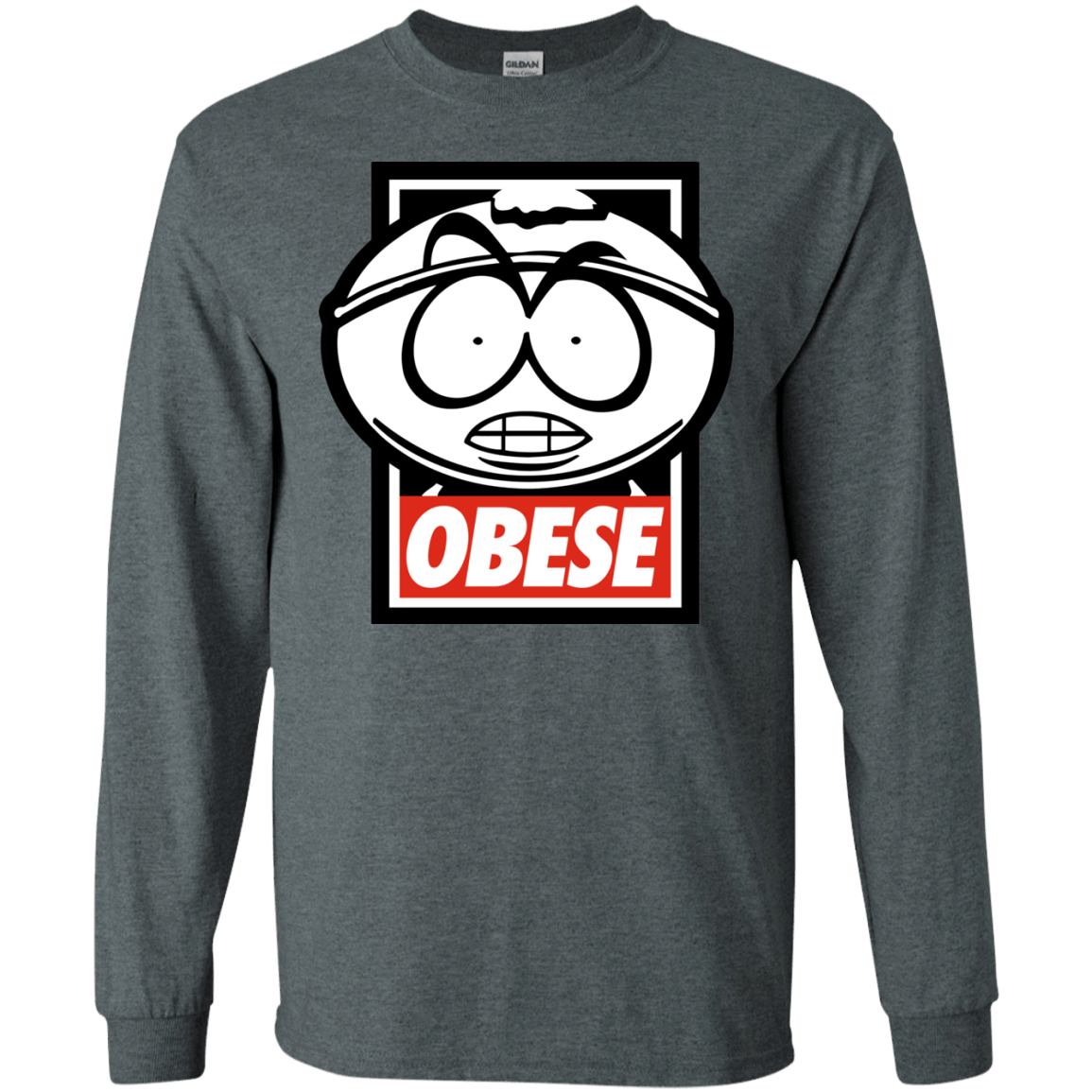 T-Shirts Dark Heather / S Obese Men's Long Sleeve T-Shirt