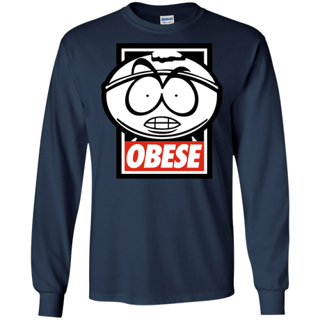 T-Shirts Navy / S Obese Men's Long Sleeve T-Shirt