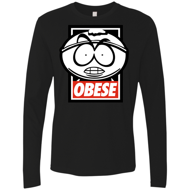T-Shirts Black / S Obese Men's Premium Long Sleeve
