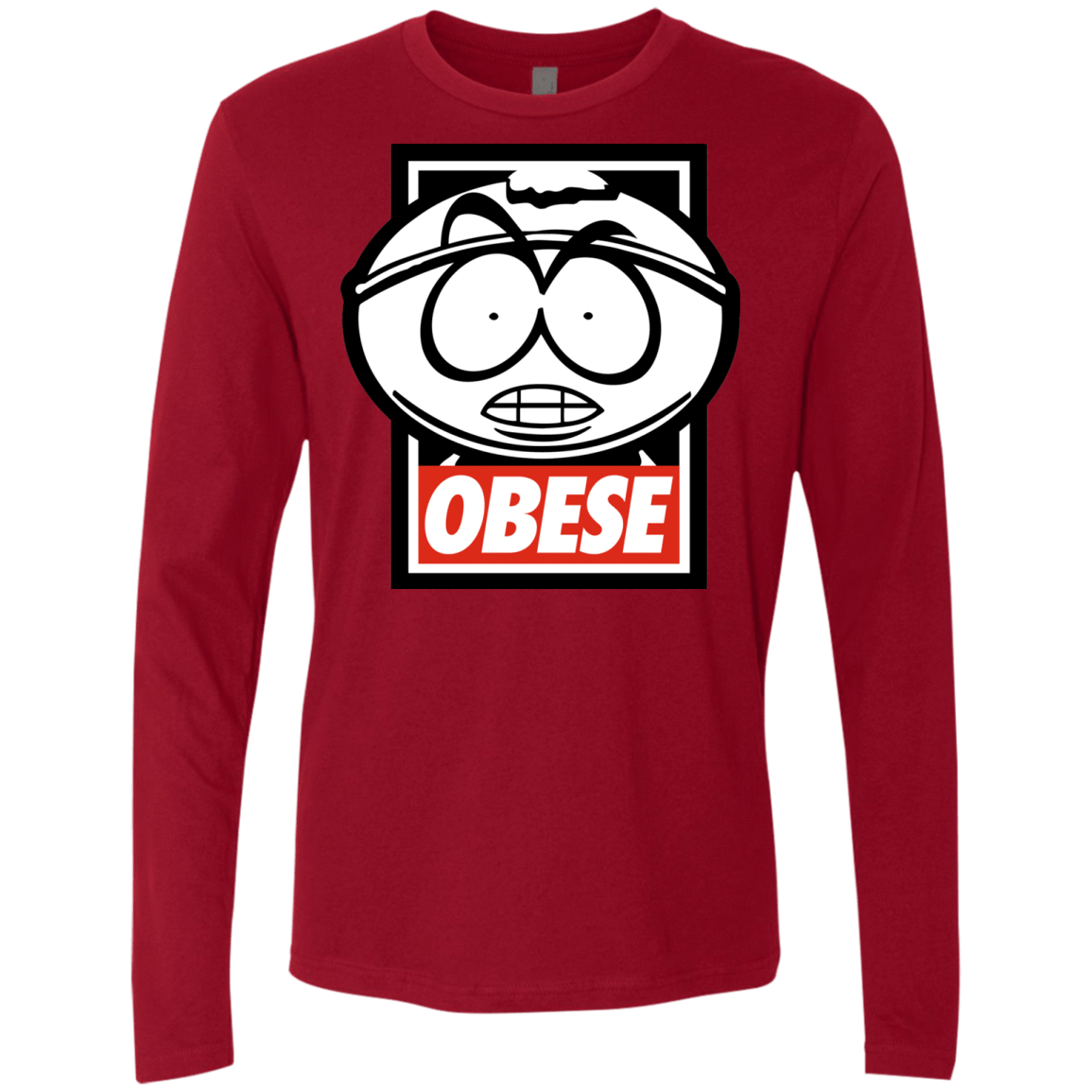 T-Shirts Cardinal / S Obese Men's Premium Long Sleeve