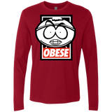 T-Shirts Cardinal / S Obese Men's Premium Long Sleeve