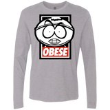 T-Shirts Heather Grey / S Obese Men's Premium Long Sleeve