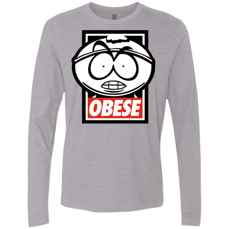 T-Shirts Heather Grey / S Obese Men's Premium Long Sleeve