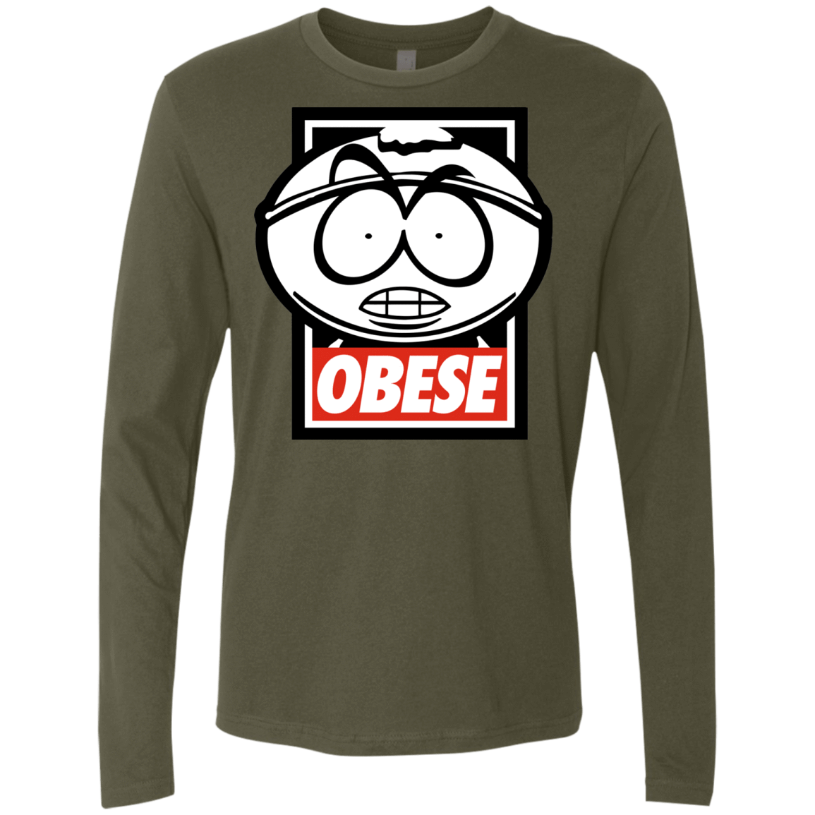 T-Shirts Military Green / S Obese Men's Premium Long Sleeve