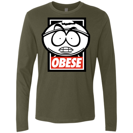 T-Shirts Military Green / S Obese Men's Premium Long Sleeve