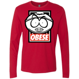 T-Shirts Red / S Obese Men's Premium Long Sleeve