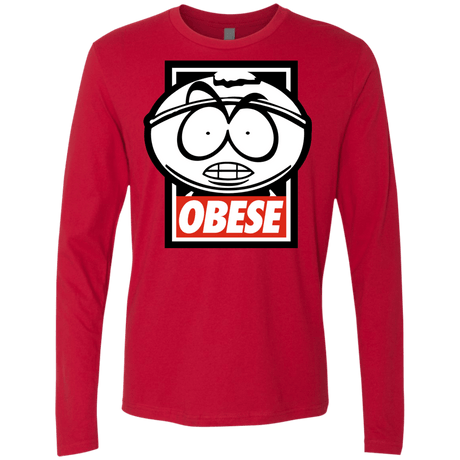 T-Shirts Red / S Obese Men's Premium Long Sleeve