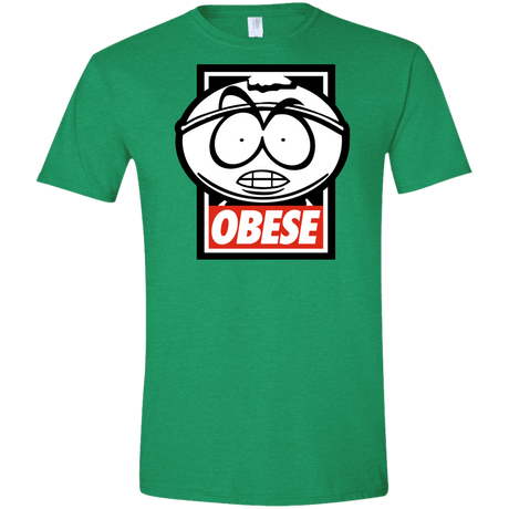 T-Shirts Heather Irish Green / S Obese Men's Semi-Fitted Softstyle