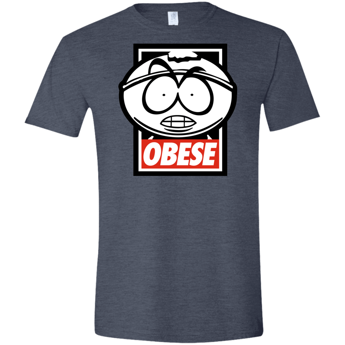 T-Shirts Heather Navy / S Obese Men's Semi-Fitted Softstyle