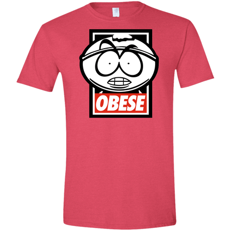 T-Shirts Heather Red / S Obese Men's Semi-Fitted Softstyle