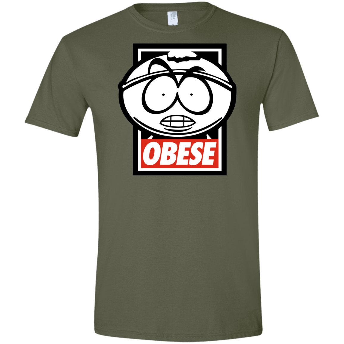 T-Shirts Military Green / S Obese Men's Semi-Fitted Softstyle