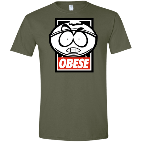 T-Shirts Military Green / S Obese Men's Semi-Fitted Softstyle