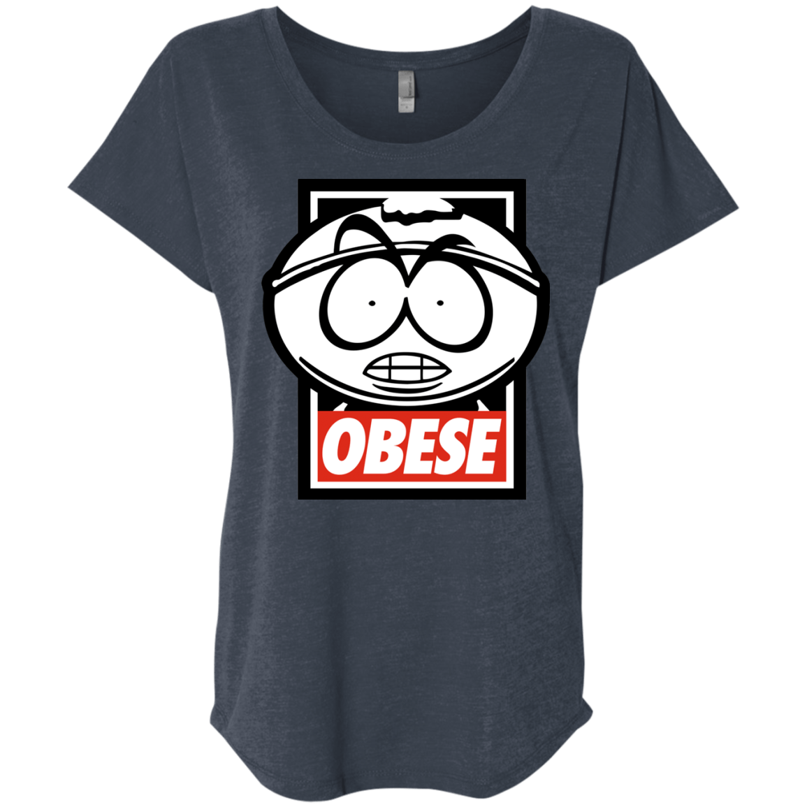 T-Shirts Vintage Navy / X-Small Obese Triblend Dolman Sleeve