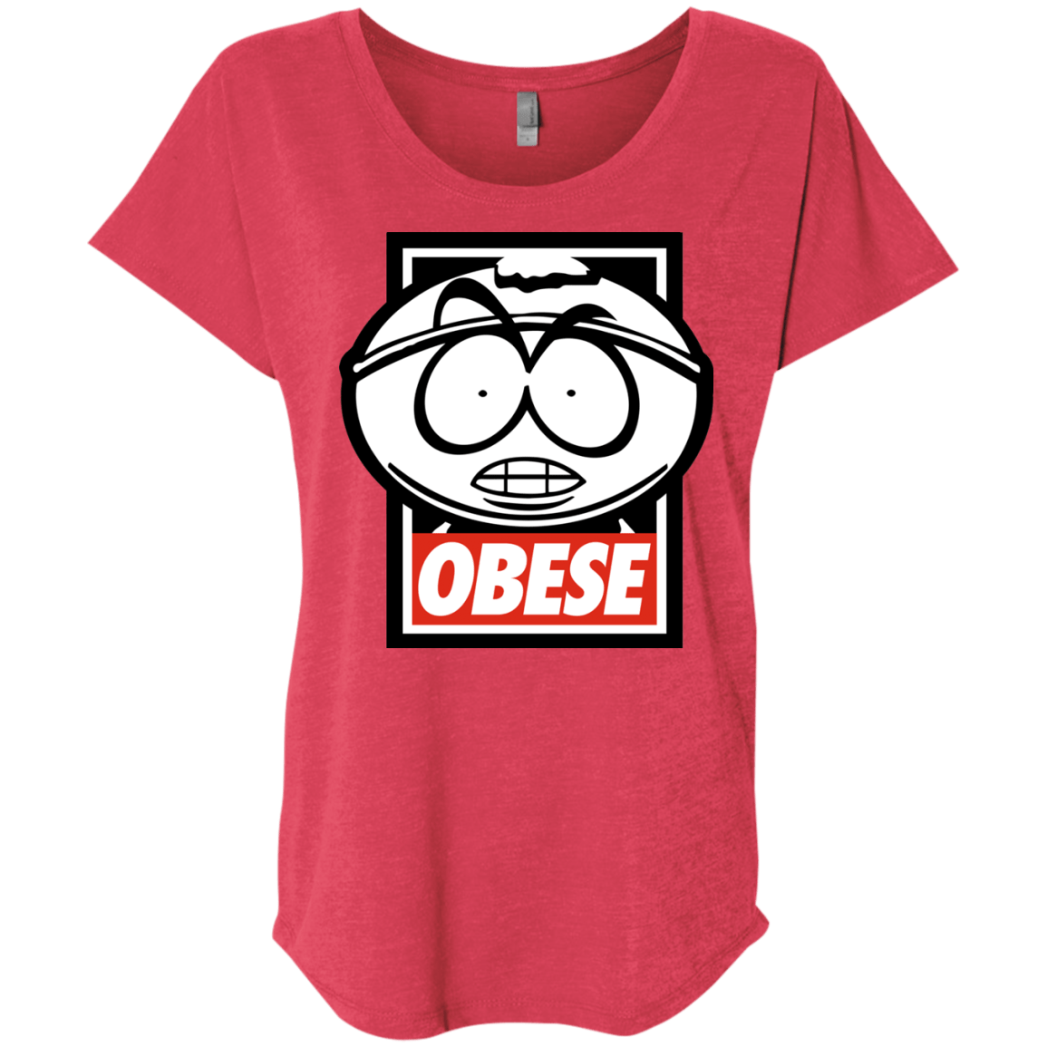 T-Shirts Vintage Red / X-Small Obese Triblend Dolman Sleeve