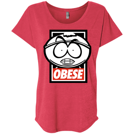 T-Shirts Vintage Red / X-Small Obese Triblend Dolman Sleeve