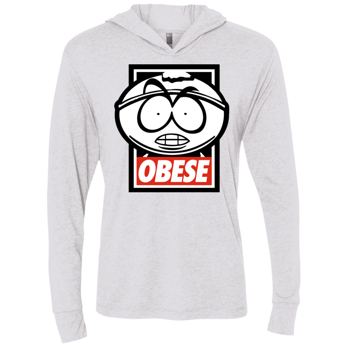 T-Shirts Heather White / X-Small Obese Triblend Long Sleeve Hoodie Tee