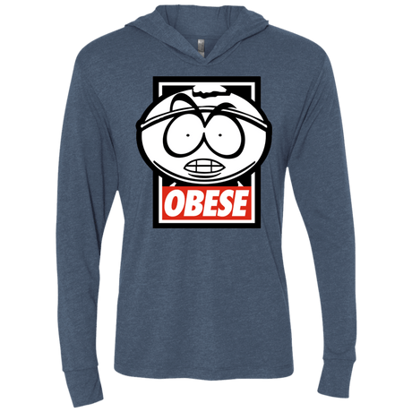 T-Shirts Indigo / X-Small Obese Triblend Long Sleeve Hoodie Tee