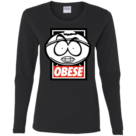 T-Shirts Black / S Obese Women's Long Sleeve T-Shirt