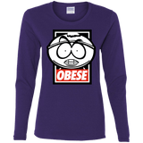 T-Shirts Purple / S Obese Women's Long Sleeve T-Shirt