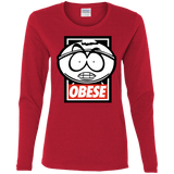 T-Shirts Red / S Obese Women's Long Sleeve T-Shirt