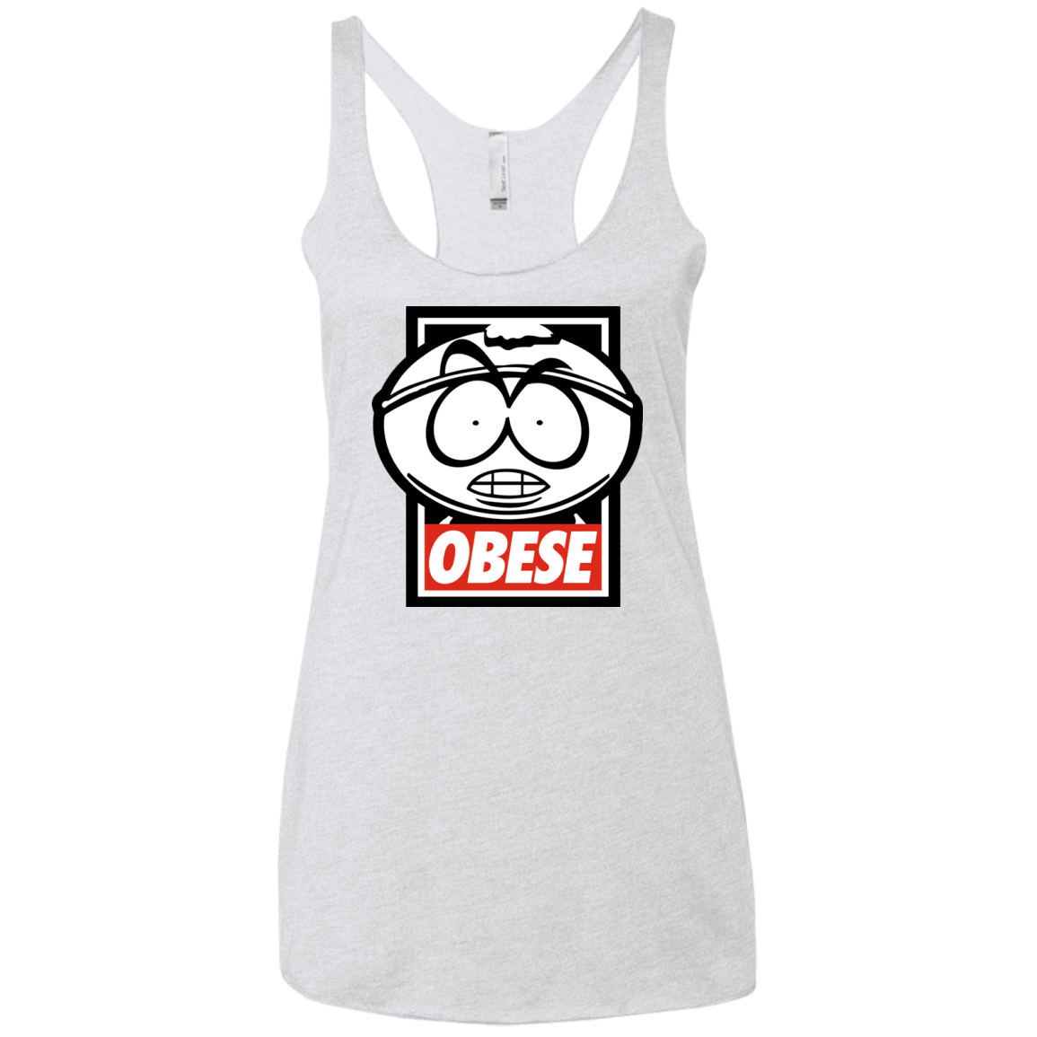 T-Shirts Heather White / X-Small Obese Women's Triblend Racerback Tank