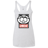 T-Shirts Heather White / X-Small Obese Women's Triblend Racerback Tank