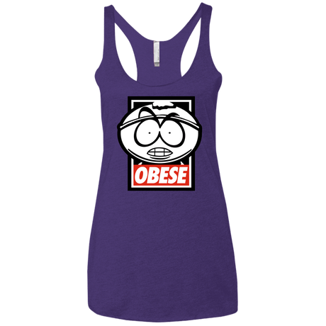 T-Shirts Purple Rush / X-Small Obese Women's Triblend Racerback Tank