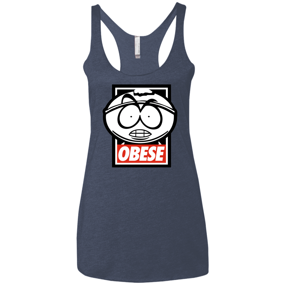 T-Shirts Vintage Navy / X-Small Obese Women's Triblend Racerback Tank