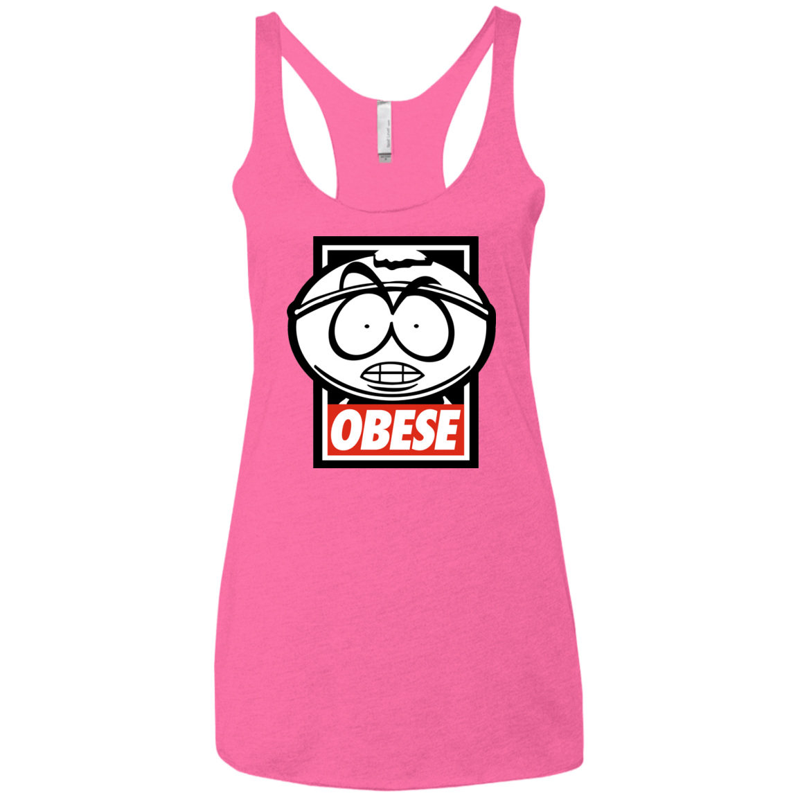 T-Shirts Vintage Pink / X-Small Obese Women's Triblend Racerback Tank