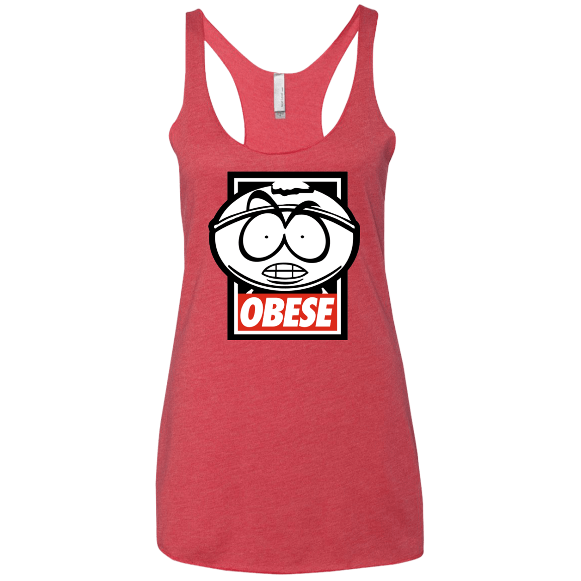 T-Shirts Vintage Red / X-Small Obese Women's Triblend Racerback Tank