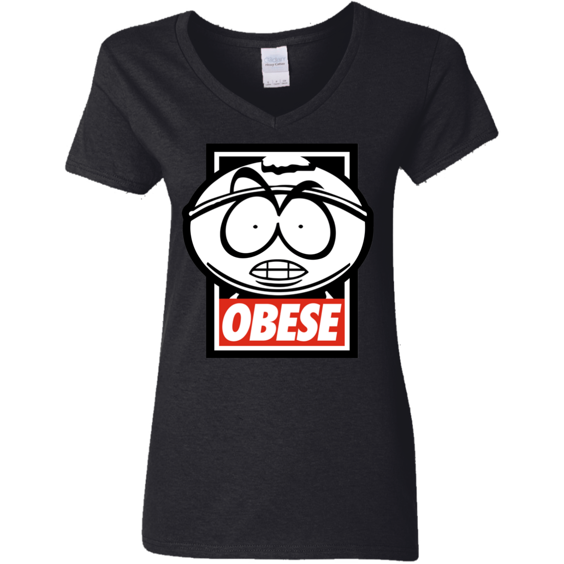 T-Shirts Black / S Obese Women's V-Neck T-Shirt