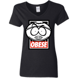 T-Shirts Black / S Obese Women's V-Neck T-Shirt