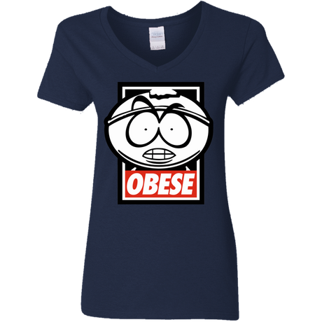 T-Shirts Navy / S Obese Women's V-Neck T-Shirt