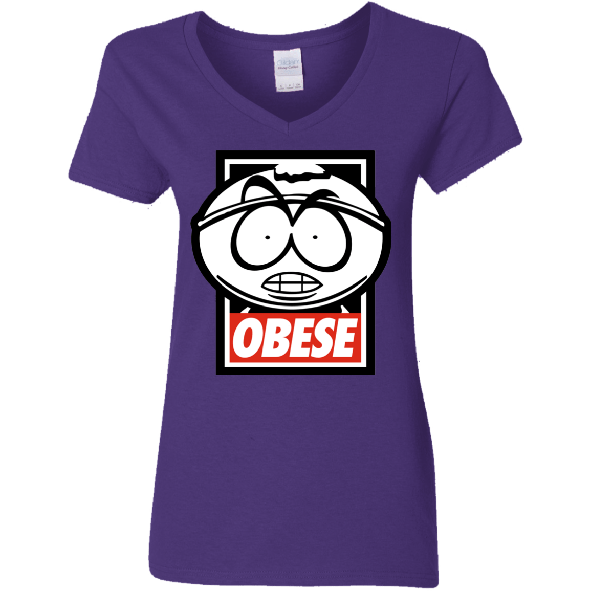 T-Shirts Purple / S Obese Women's V-Neck T-Shirt