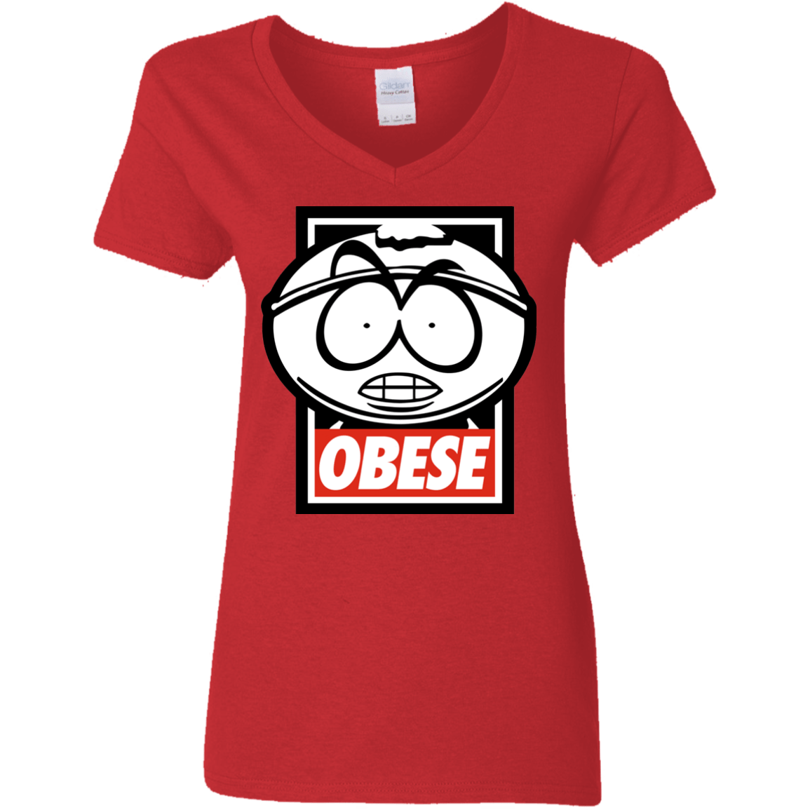 T-Shirts Red / S Obese Women's V-Neck T-Shirt