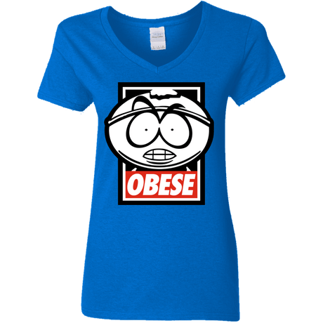 T-Shirts Royal / S Obese Women's V-Neck T-Shirt