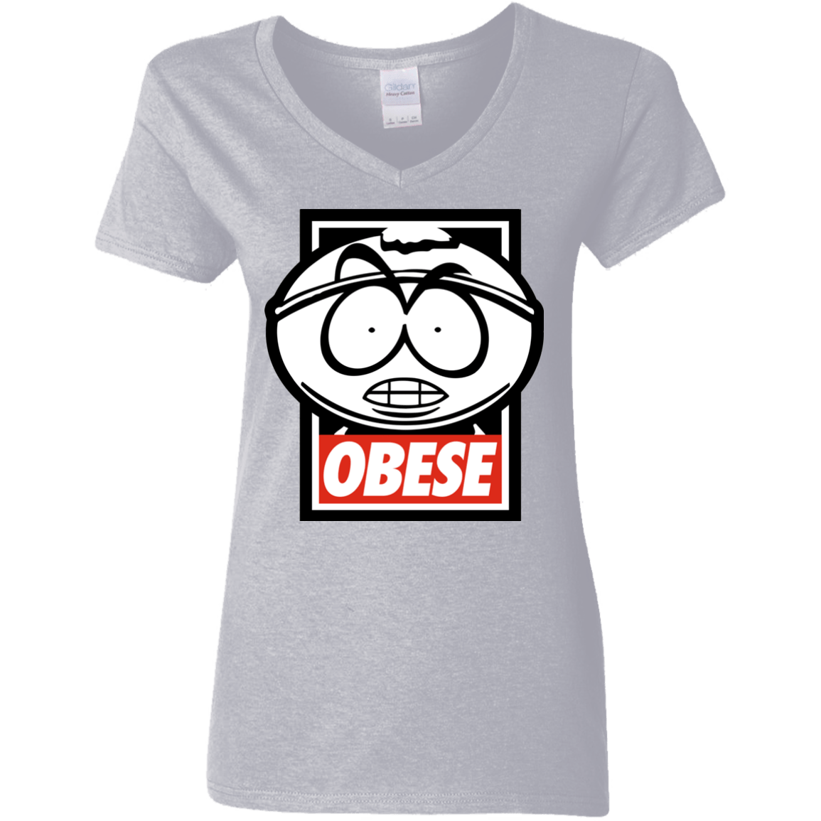 T-Shirts Sport Grey / S Obese Women's V-Neck T-Shirt