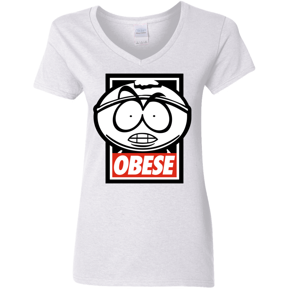 T-Shirts White / S Obese Women's V-Neck T-Shirt