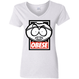 T-Shirts White / S Obese Women's V-Neck T-Shirt