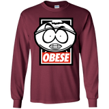 T-Shirts Maroon / YS Obese Youth Long Sleeve T-Shirt