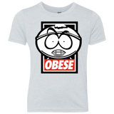 T-Shirts Heather White / YXS Obese Youth Triblend T-Shirt