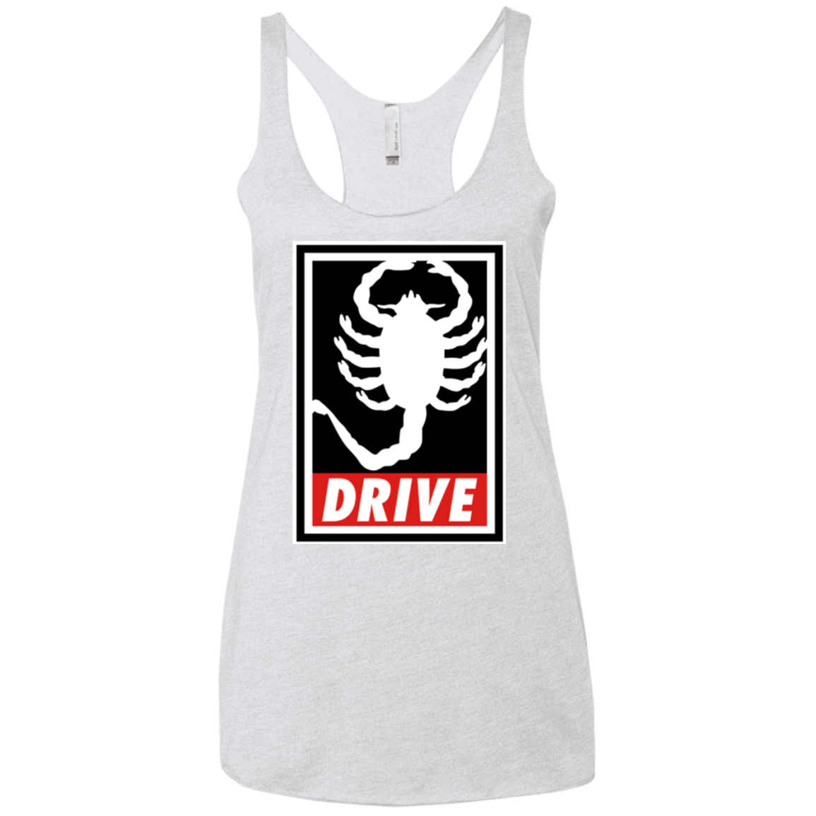 T-Shirts Heather White / X-Small Obey and drive Women's Triblend Racerback Tank