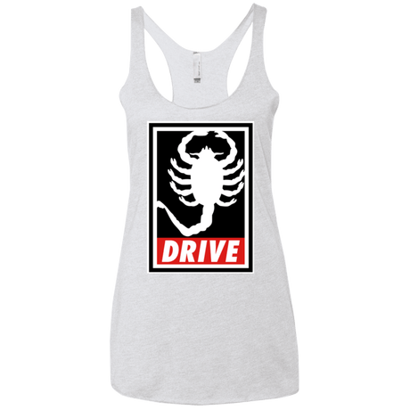 T-Shirts Heather White / X-Small Obey and drive Women's Triblend Racerback Tank