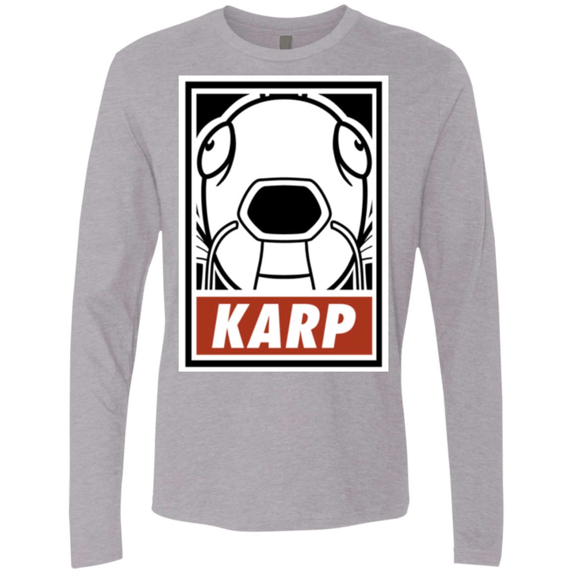 T-Shirts Heather Grey / Small Obey Karp Men's Premium Long Sleeve