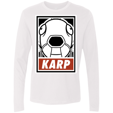 T-Shirts White / Small Obey Karp Men's Premium Long Sleeve