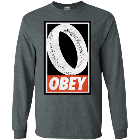 T-Shirts Dark Heather / S Obey One Ring Men's Long Sleeve T-Shirt