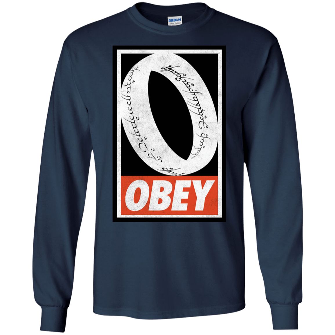 T-Shirts Navy / S Obey One Ring Men's Long Sleeve T-Shirt
