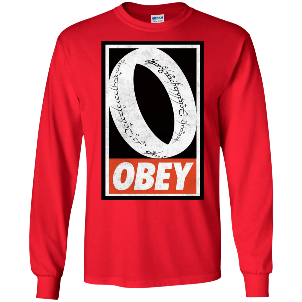 T-Shirts Red / S Obey One Ring Men's Long Sleeve T-Shirt