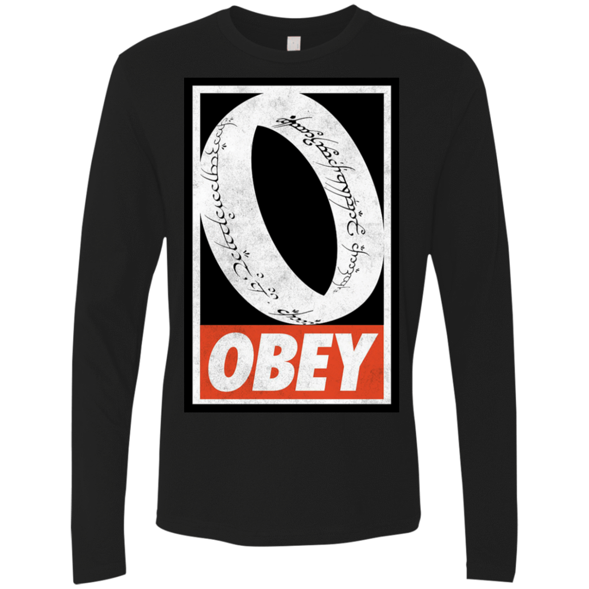T-Shirts Black / S Obey One Ring Men's Premium Long Sleeve