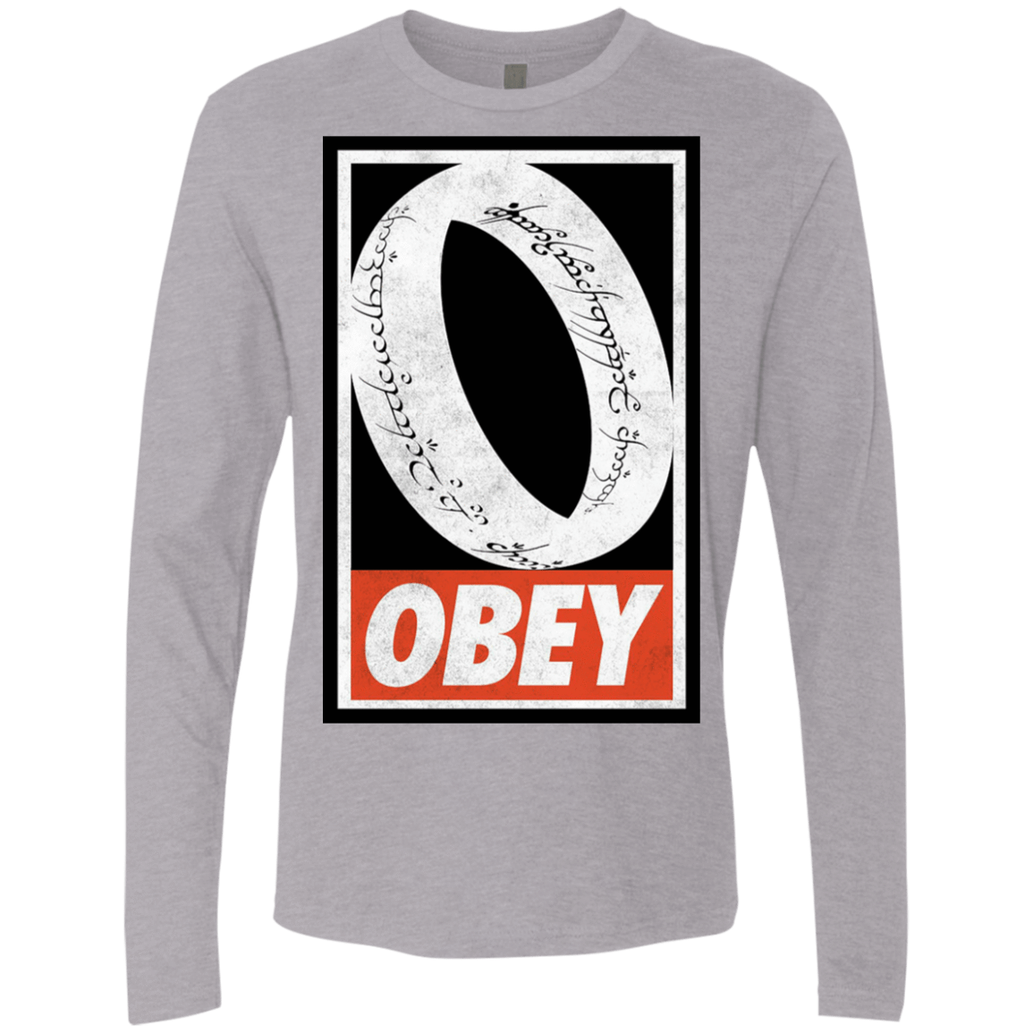 T-Shirts Heather Grey / S Obey One Ring Men's Premium Long Sleeve